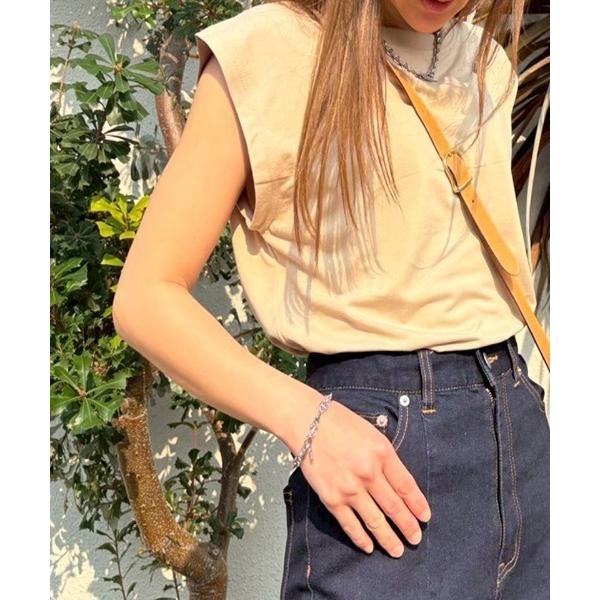タンクトップ ノースリーブ 夏服 さらさらストレッチ ルーズシルエット シンプル ノースリーブ Tシ...
