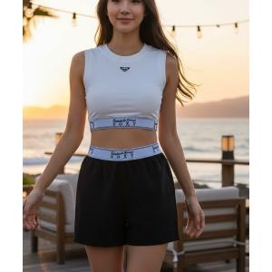 水着 「ROXY/ロキシー」SUNSET WAVES SET UP　水陸両用　セットアップ　ノースリーブラッシュガード・ボトム(水着) レディース