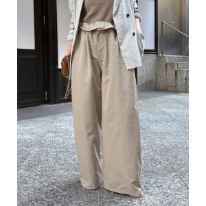 パンツ ウエスト折り返しギャザーパンツ レディース