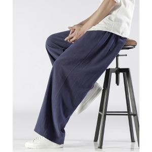 ワイドパンツ パンツ ワイドシルエット リネン ワイド イージーパンツ 綿麻 -ARCADE Limited Line- メンズ