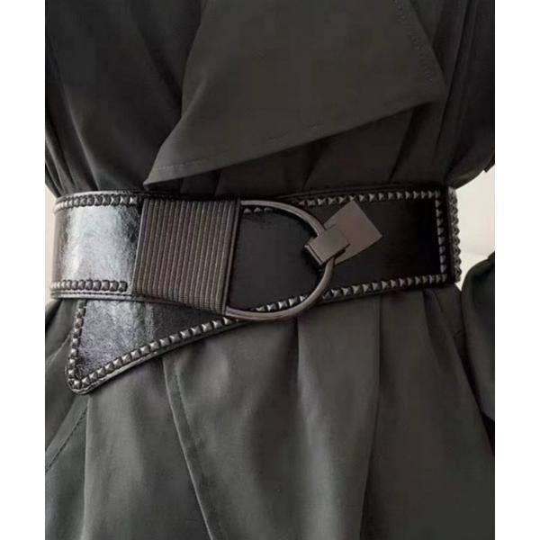 ベルト ワイドデザインバックルベルト レディース