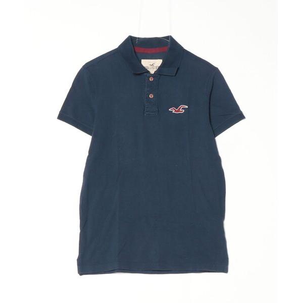 「Hollister」 半袖ポロシャツ S ネイビー メンズ
