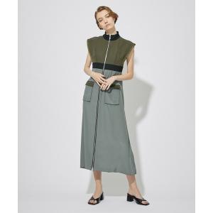 「A + TOKYO」 ノースリーブワンピース 2 グリーン レディース