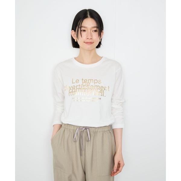 tシャツ Idnes Le temps 箔プリントロンT レディース