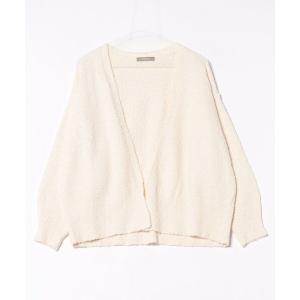 ニット セーター BUBBLE COTTON KNIT OPEN CARDIGAN レディース