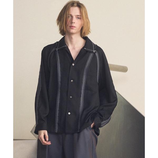 シャツ 「UNISEX」Inside-out Prime-Over Open Collar Shir...
