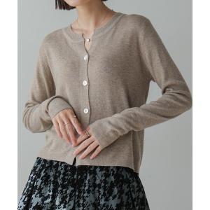 カーディガン ソフトタッチキーネックカーデ レディース
