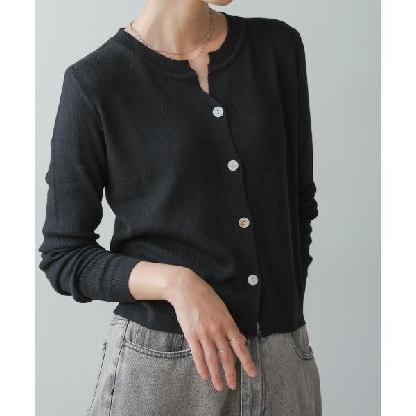 カーディガン ソフトタッチキーネックカーデ レディース