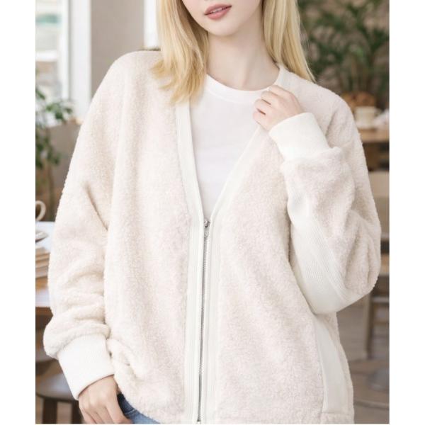 カーディガン 「SWITCH by ARCH」Boa Fleece × Knit Zip Cardi...