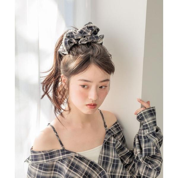 シュシュ チェックボリュームシュシュ　656552