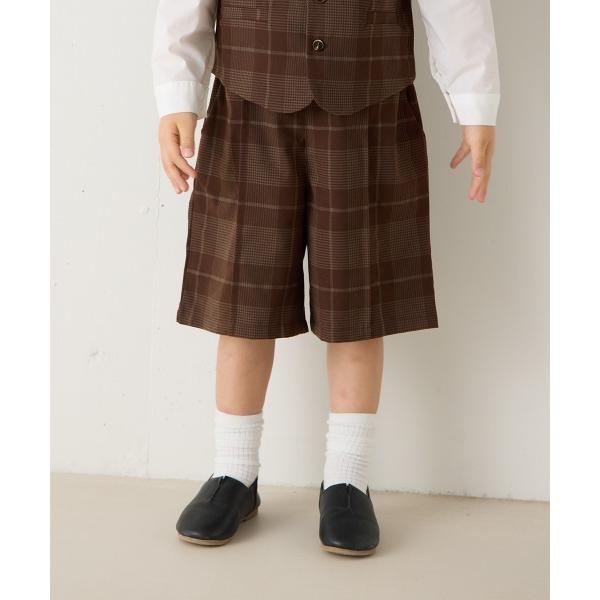 セレモニースーツ フォーマル 発表会 卒園式 入学式 入学式 卒園式 チェックセンターシームハーフパ...