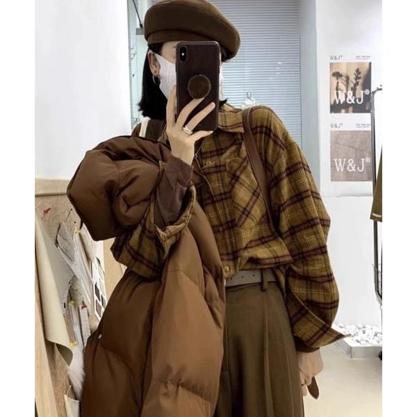 ブラウス シャツ ヴィンテージチェック ルーズシャツ レディース