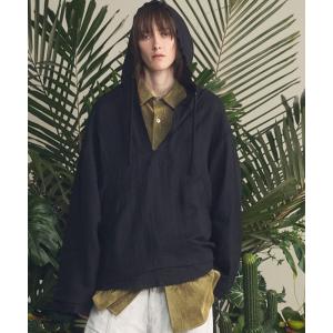 シャツ 「UNISEX」Deep Front Neck Prime-Over Mexican Shirt Hoodie/ディープフロントネックプライム