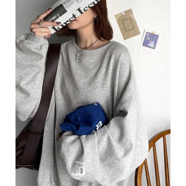 「Java」 スウェットカットソー LARGE 杢グレー レディース