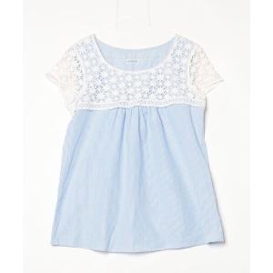 「en recre」 ノースリーブブラウス 38 ブルー レディース