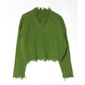 「titivate」 長袖ニット M グリーン レディース