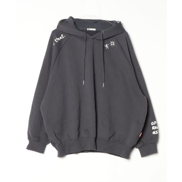 「Java」 プルオーバーパーカー LARGE チャコール レディース