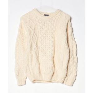 「aran WOOLLEN MILLS」 長袖ニット SMALL ナチュラル レディース