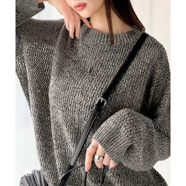 「Java」 長袖ニット MEDIUM グレイッシュベージュ レディース