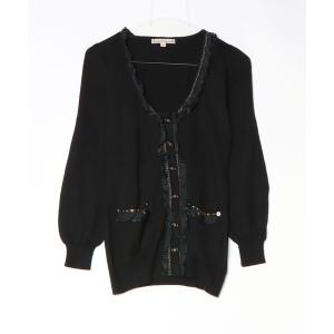 「nanette lepore」 ニットカーディガン M ブラック レディース