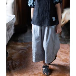 パンツ ダンガリー裾刺繍ガウチョパンツ キッズ 子供服 女の子