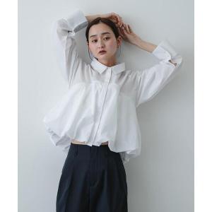 ブラウス シャツ 「イージーケア」シルバーボタンバルーンシャツ レディース