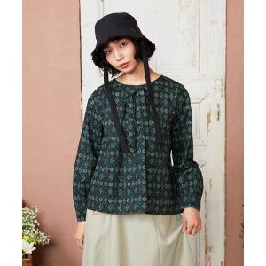 ブラウス シャツ Hidalgo 幾何調プリントブラウス レディース