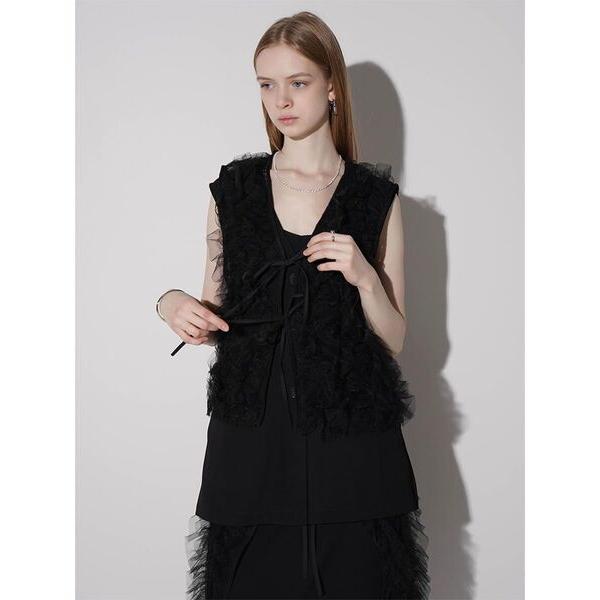 ベスト ジレ FRILLS TULLE SET GILET レディース