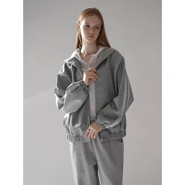 コート アウター LACE LINE STAND-NECK JERSEY BLOUSON レディース