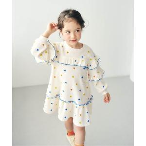 ワンピース ワッフルメニーフリルワンピース キッズ 子供服 女の子
