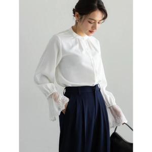 ブラウス シャツ 「セレモニーアイテム」レースカフスブラウス レディース