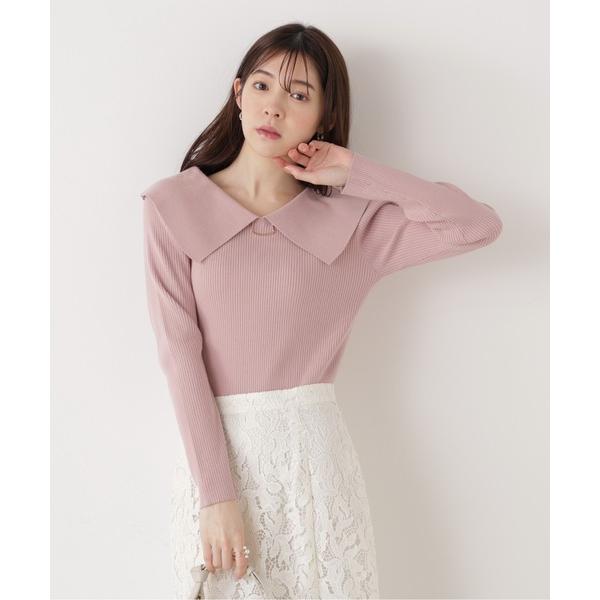 ニット セーター 「ウォッシャブル/UV」バー付きビック襟ニット / 1216170205 レディー...