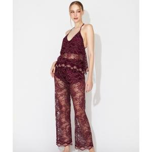 ルームウェア 部屋着 In Your Heart 総レースロングパンツセットアップ レディース