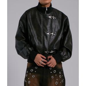 ブルゾン アウター ヴィンテージライクレザーファイヤーマンブルゾン レディース メンズ