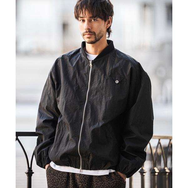 ナイロンジャケット mj11364- メタリックナイロンリブMA-1ライクジャケット(HLCM023...
