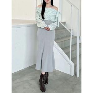 mercuryduo セットアップ MERCURYDUO（マーキュリーデュオ） ワンピース クロシェ風ニット