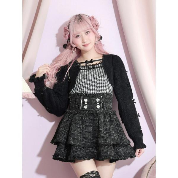 ニット セーター メニーリボンシャギーレイヤード千鳥ニット レディース