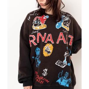 tシャツ M2639 ジャンクキャラWASH OUTトレーナー レディース