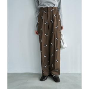パンツ エンブロイダリータックパンツ レディース