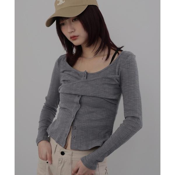 tシャツ ツイストデザインサムホールトップス レディース