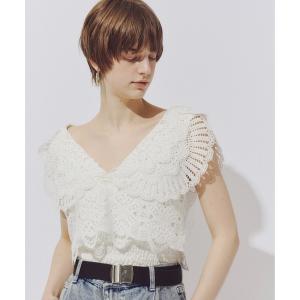 ブラウス シャツ サークルレーストップス レディース