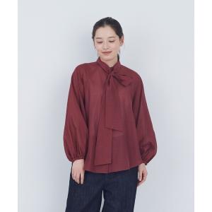 ブラウス シャツ ラグランスリーブボウタイブラウス レディース