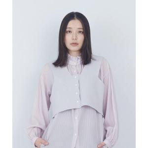 ベスト ジレ 「2way」COTTON SURFミラノリブビスチェ風ベスト レディース