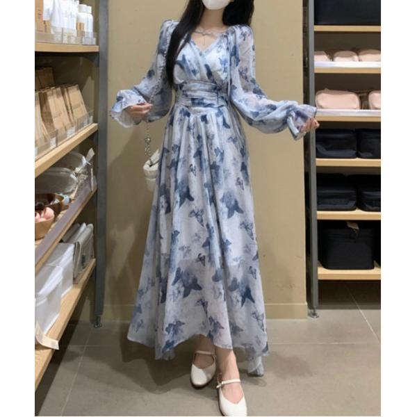 ワンピース バタフライカシュクールワンピース