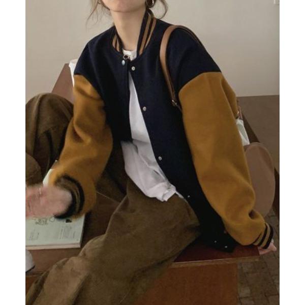 スタジャン ツートーンカラースタジャン レディース