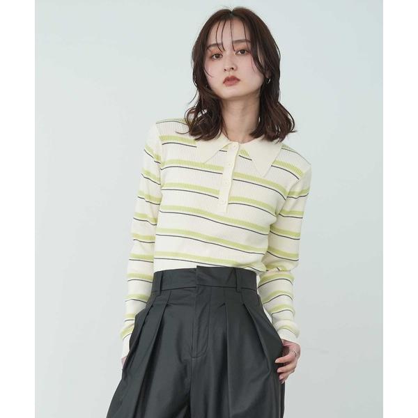 ポロシャツ ポロ 「Bulue.」ボーダーニットポロ レディース