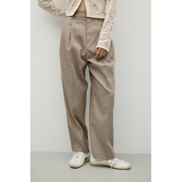 スラックス パンツ ストレートタックパンツ レディース