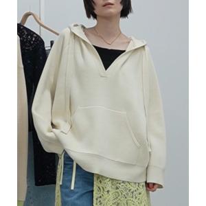 ニット セーター ルーズニットフーディー レディース