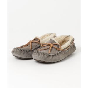 「UGG」 モカシンシューズ 24cm グレー レディース