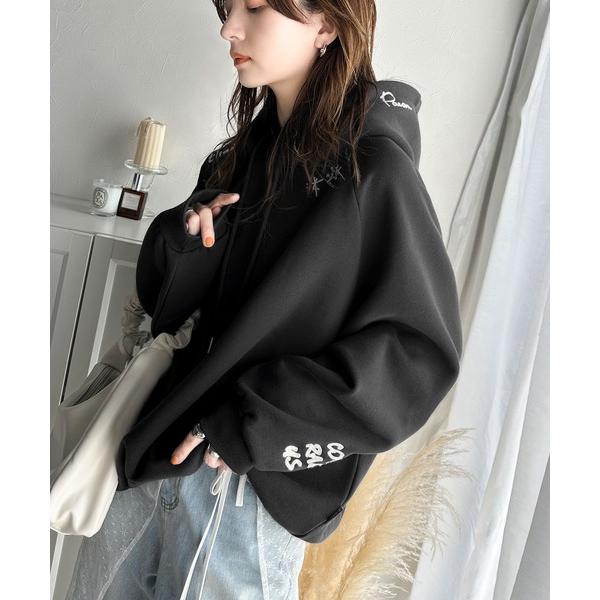 「Java」 プルオーバーパーカー LARGE チャコール レディース